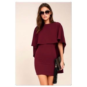 Lulu’s maroon cape backless dress